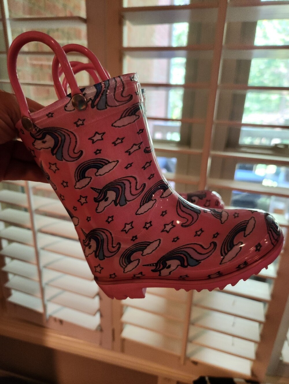 Capelli Kids Pink Unicorn Rain Boots, Size 7